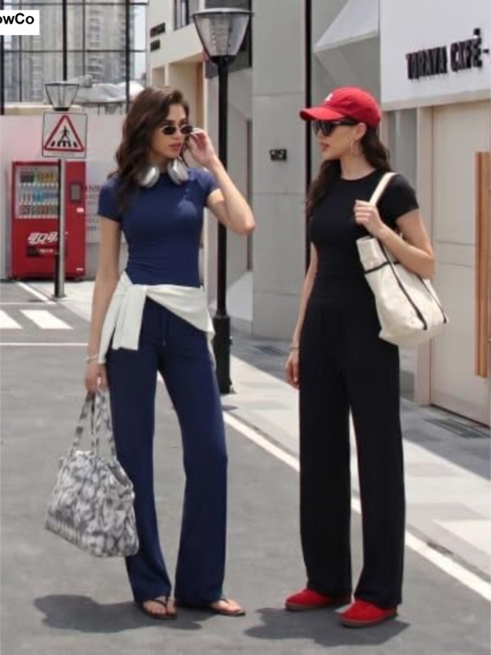 Women's 2 Piece Lounge Set Nylon Spandex Wide Leg Pants Short Sleeve - Picture 3 of 5